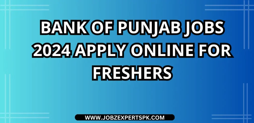 Bank of Punjab Jobs 2024 Apply Online For Freshers